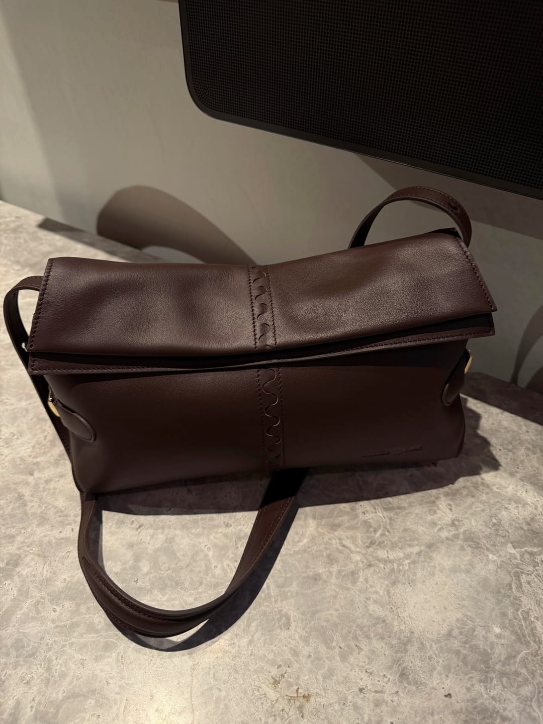 Customer photo review of Fantina Folded Hobo Bag - Coffee Bean
