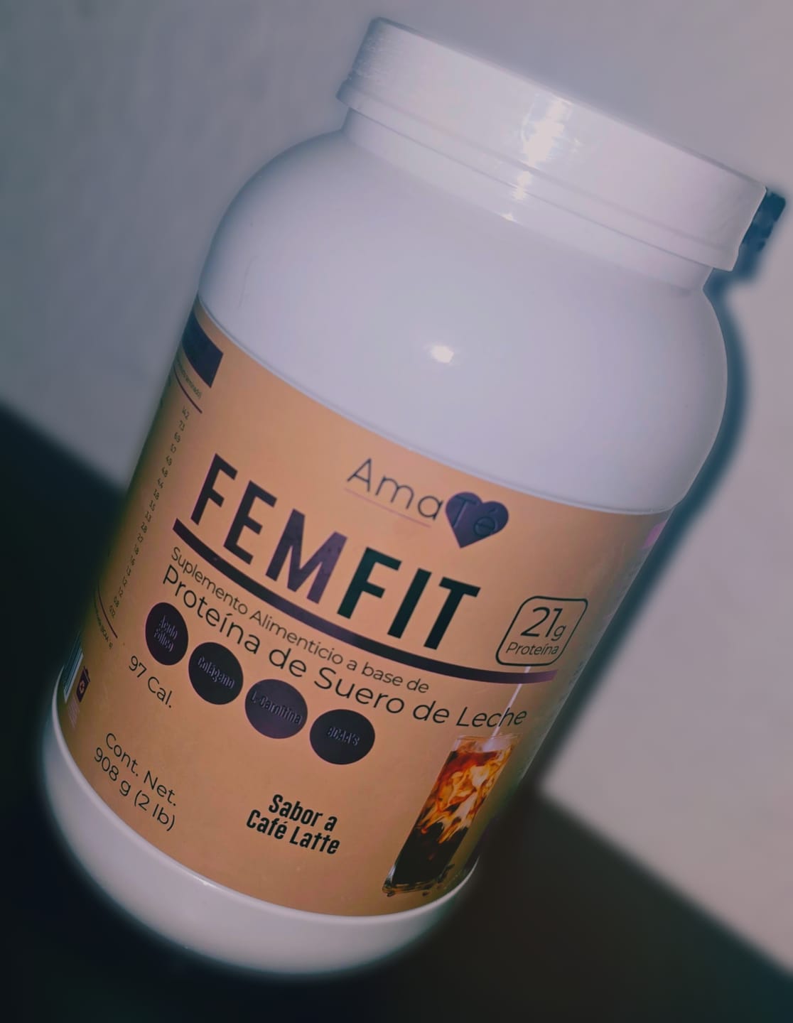 Customer photo review of Proteína FEMFIT Café Latte