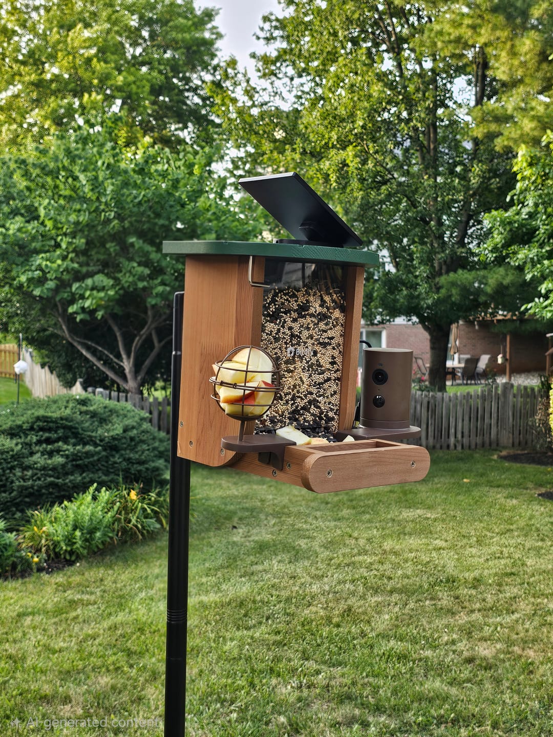 Customer photo review of Birdfy Feeder Wood - Wooden Smart Bird Feeder with Camera