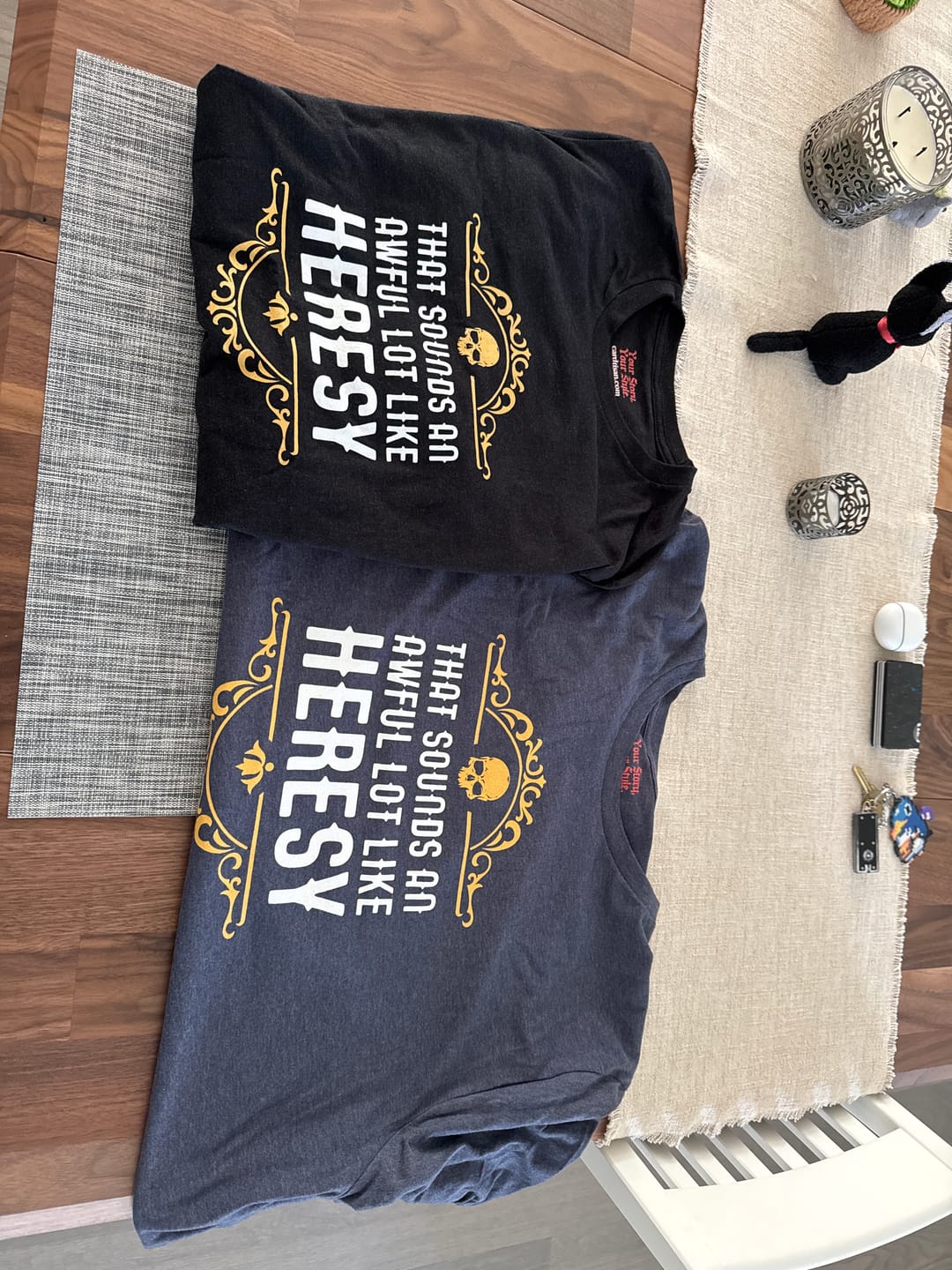 Customer photo review of Sounds Like Heresy T-Shirt