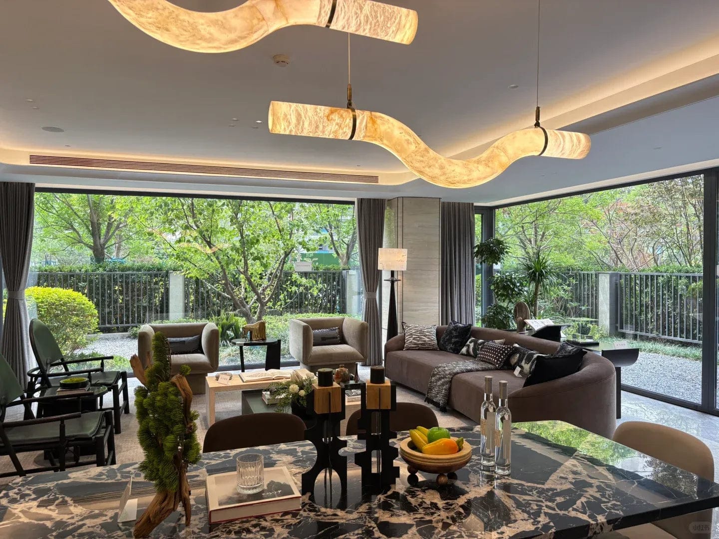 Customer photo review of Streamlined Alabaster Linear Pendant Light