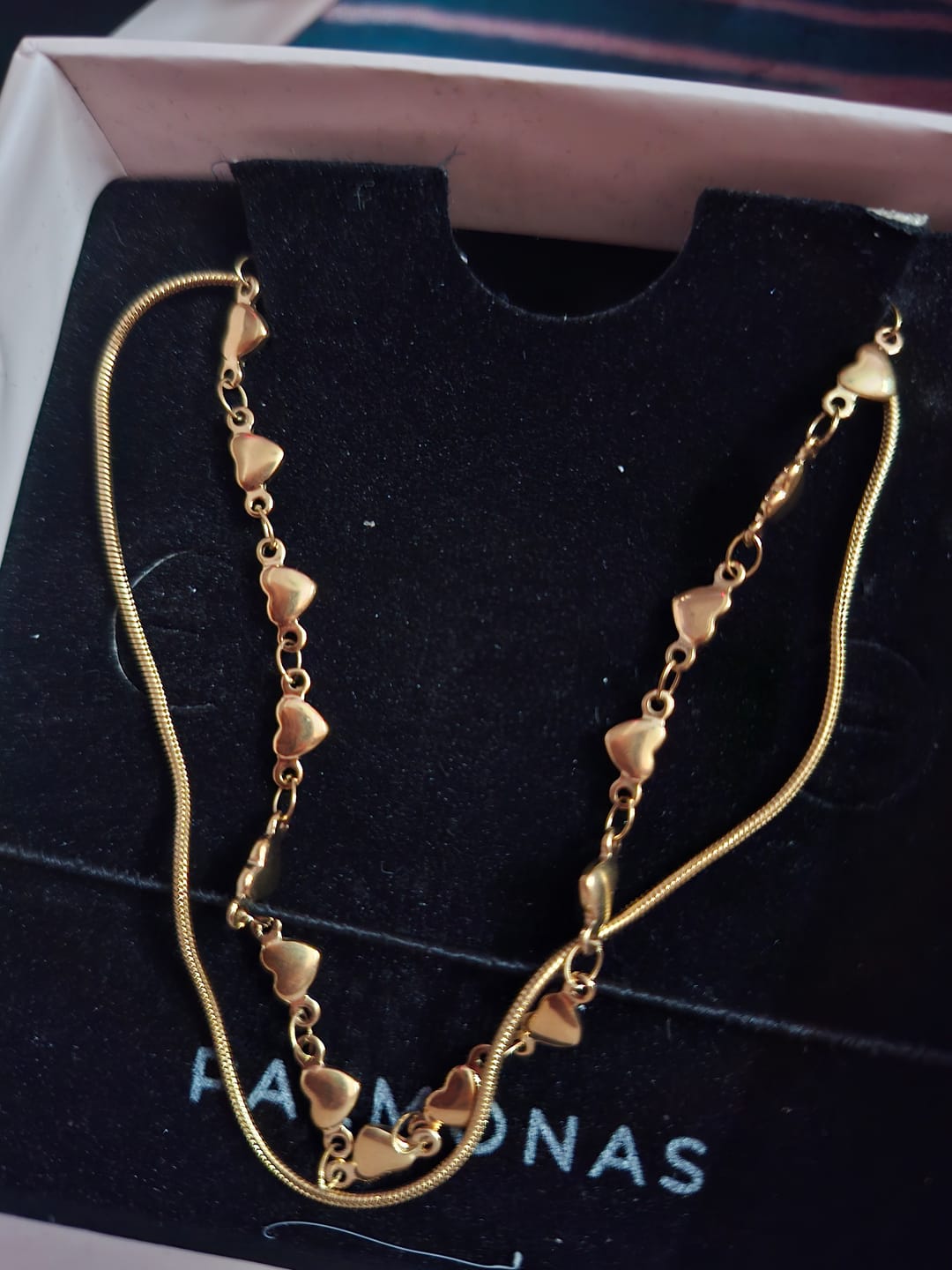Customer photo review of Lovely Heart Two Layered Necklace