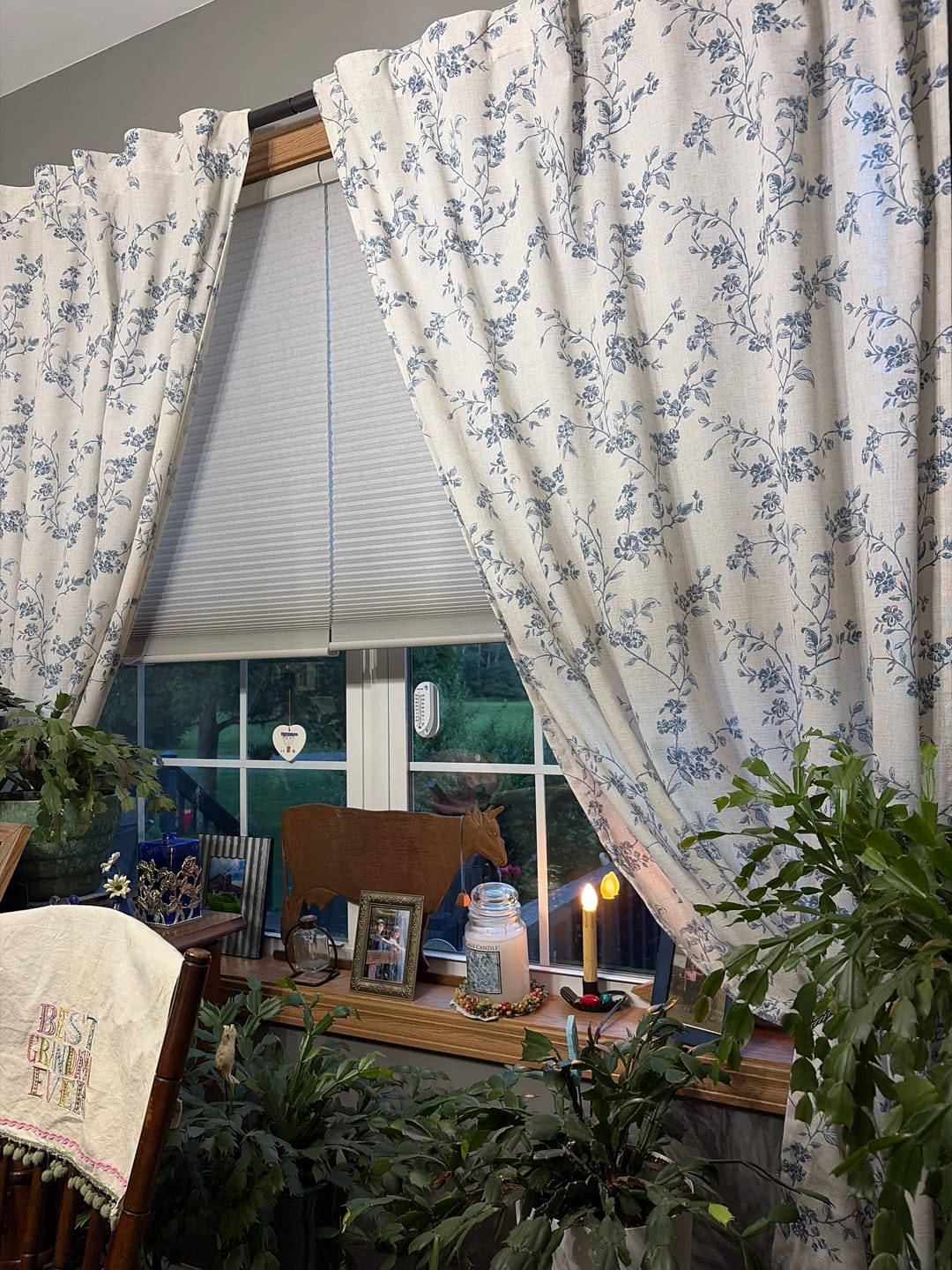 Customer photo review of Vine Blossom Linen Blend Curtains