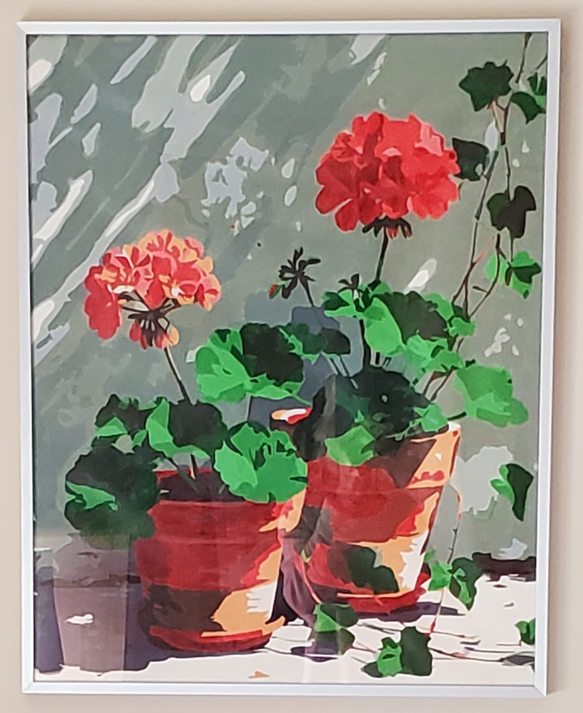 Customer photo review of Geranium Corner | Paint by Number