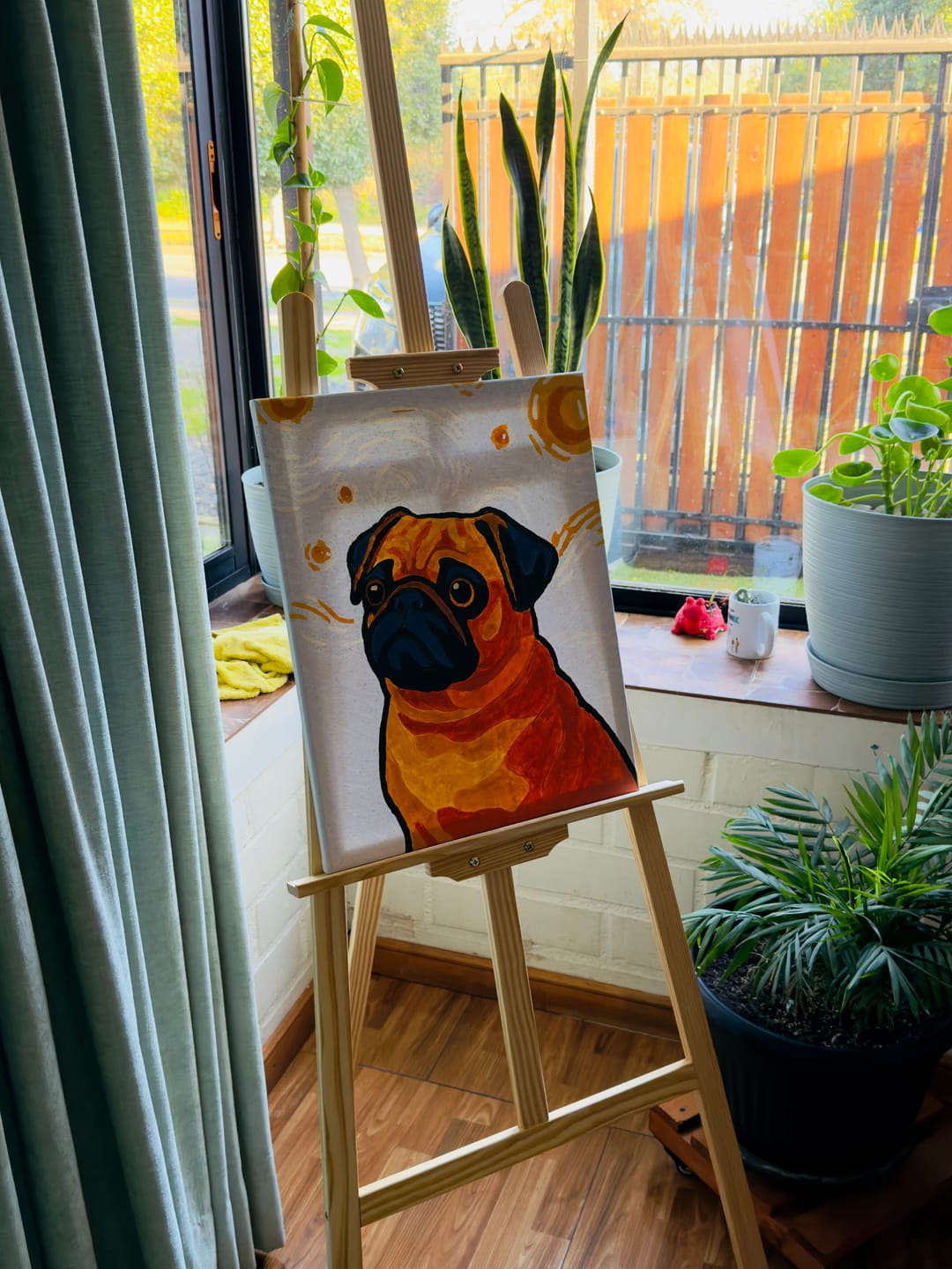 Customer photo review of Pug Estrellado (Pintura por Números) 40x50 cm