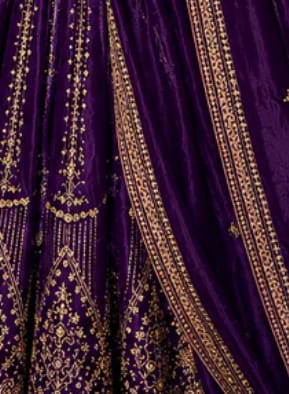 Customer photo review of Purple Crunchy Silk Embroidered Anarkali Gown Set