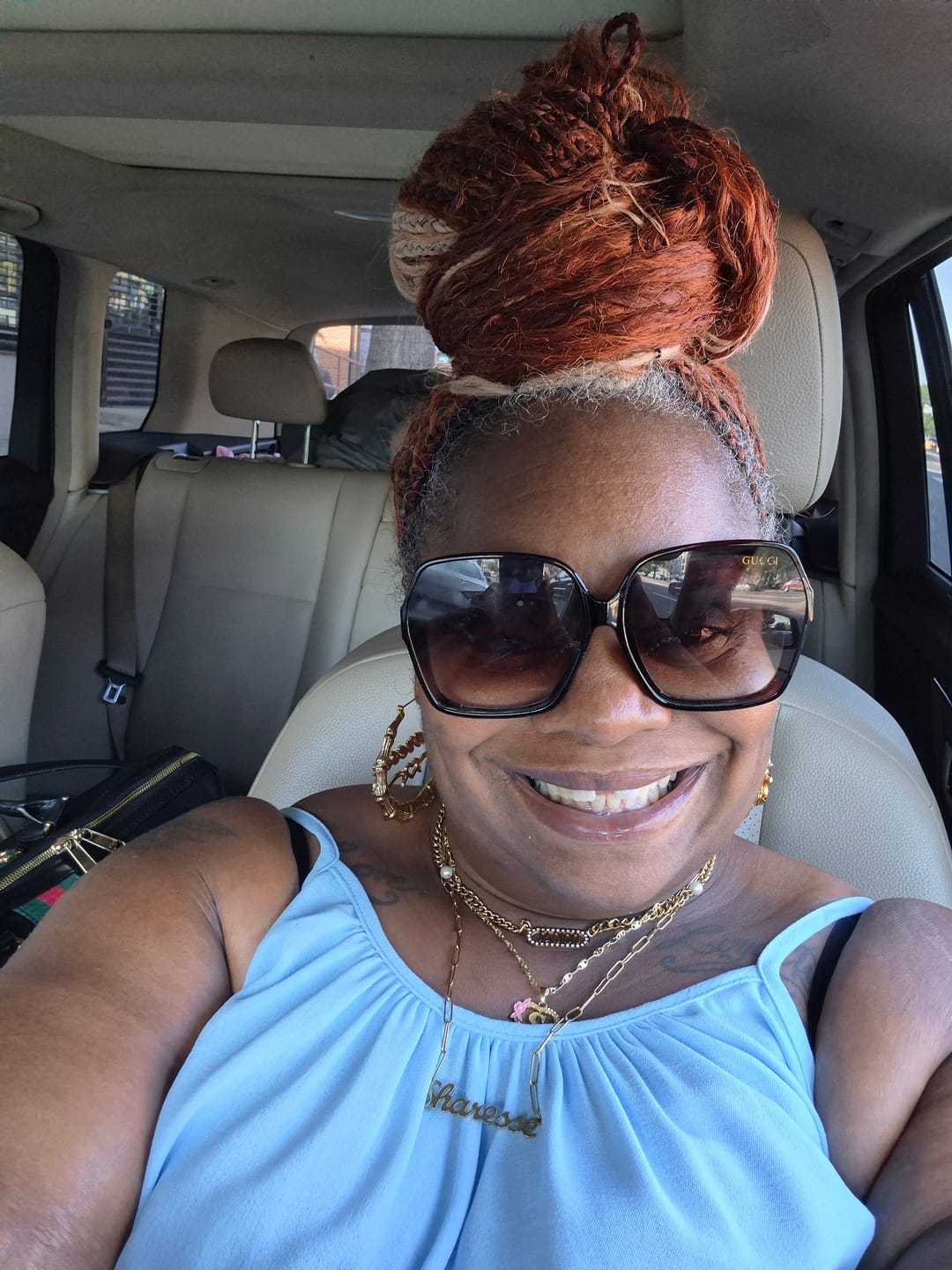 Customer photo review of Custom Name Necklace w/ Paper Clip Chain