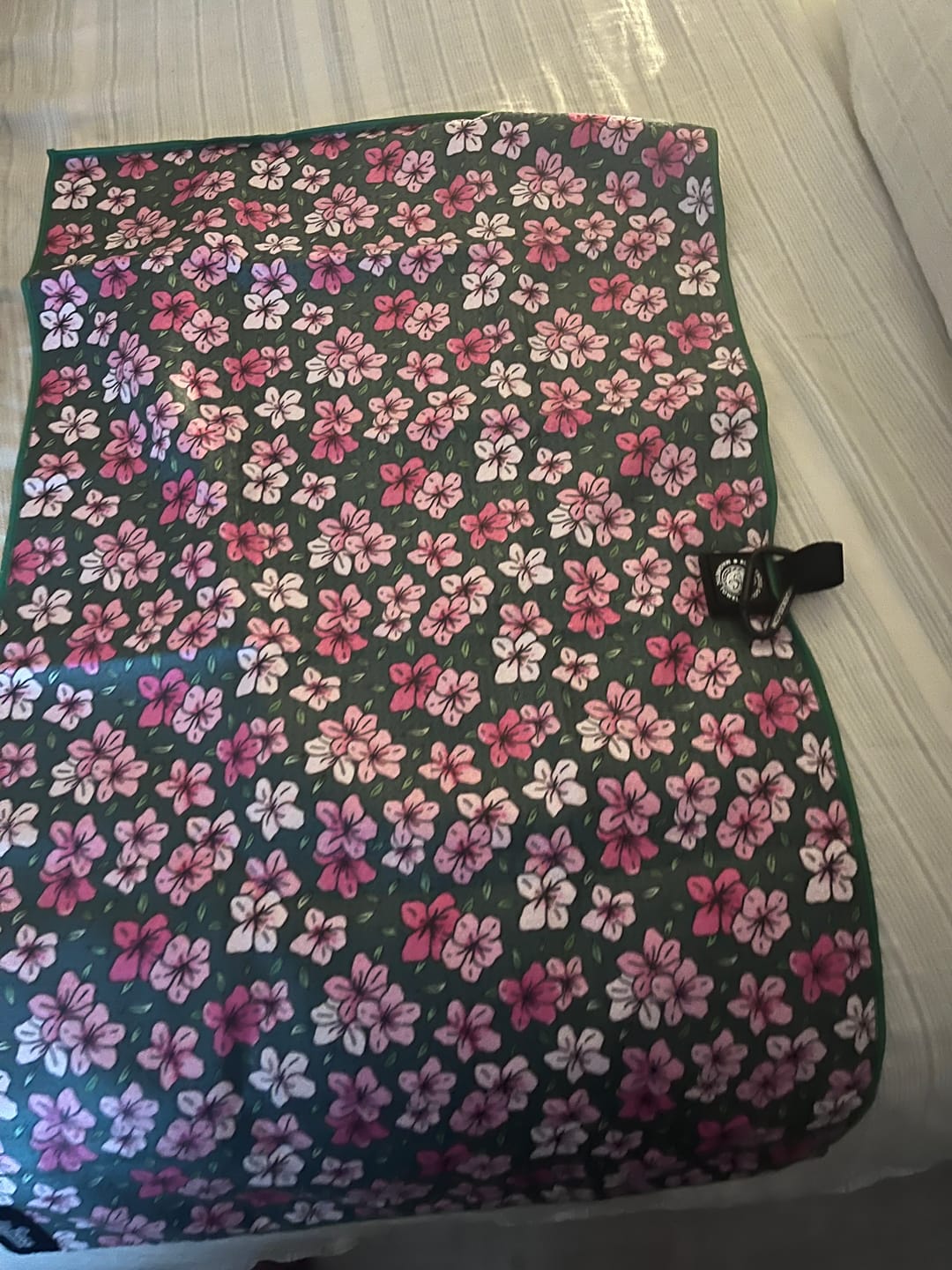 Customer photo review of Azaleas - Magnetic Golf Towel