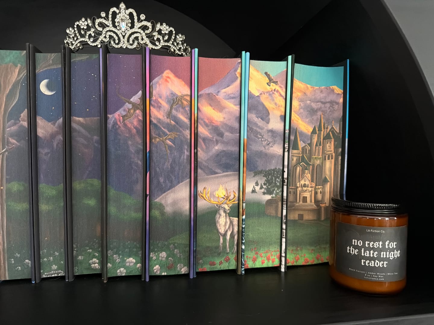Customer photo review of No Rest For The Late Night Reader | Book Themed Candle