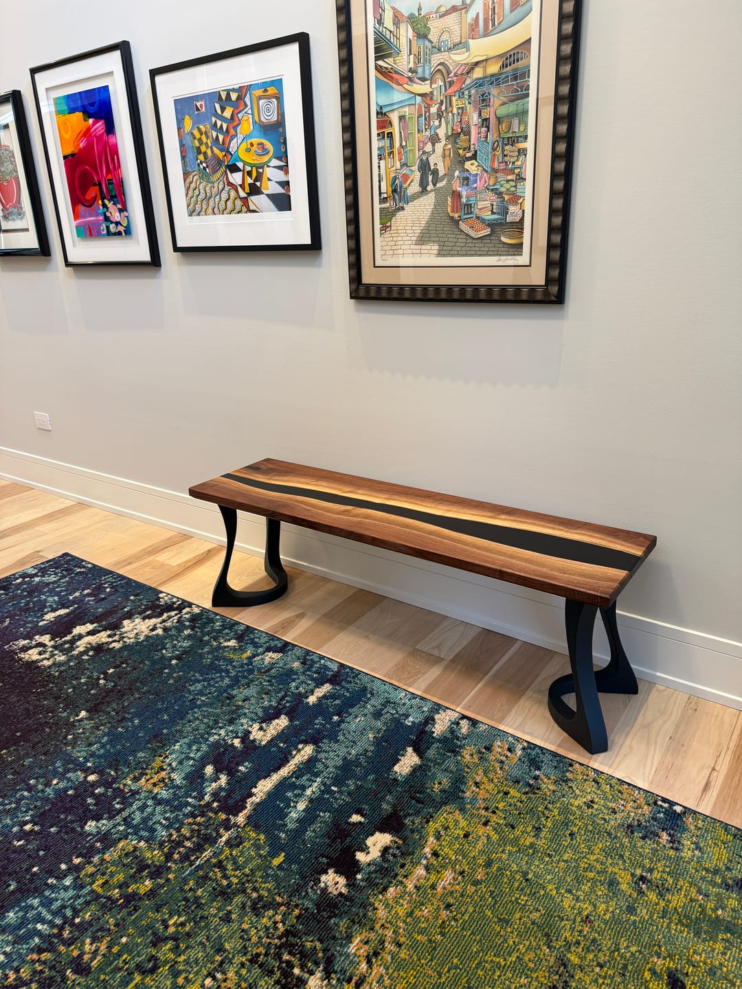 Customer photo review of Bench Legs 117/130 Uzar 16" H for Live Edge Table Top, DIY Projects