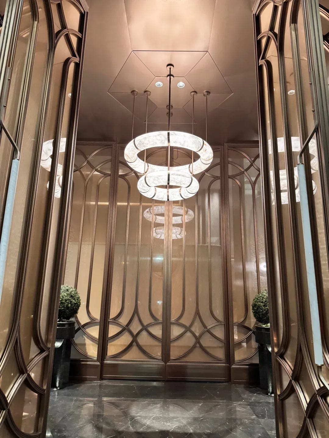 Customer photo review of Alabaster Torus Ring Chandelier