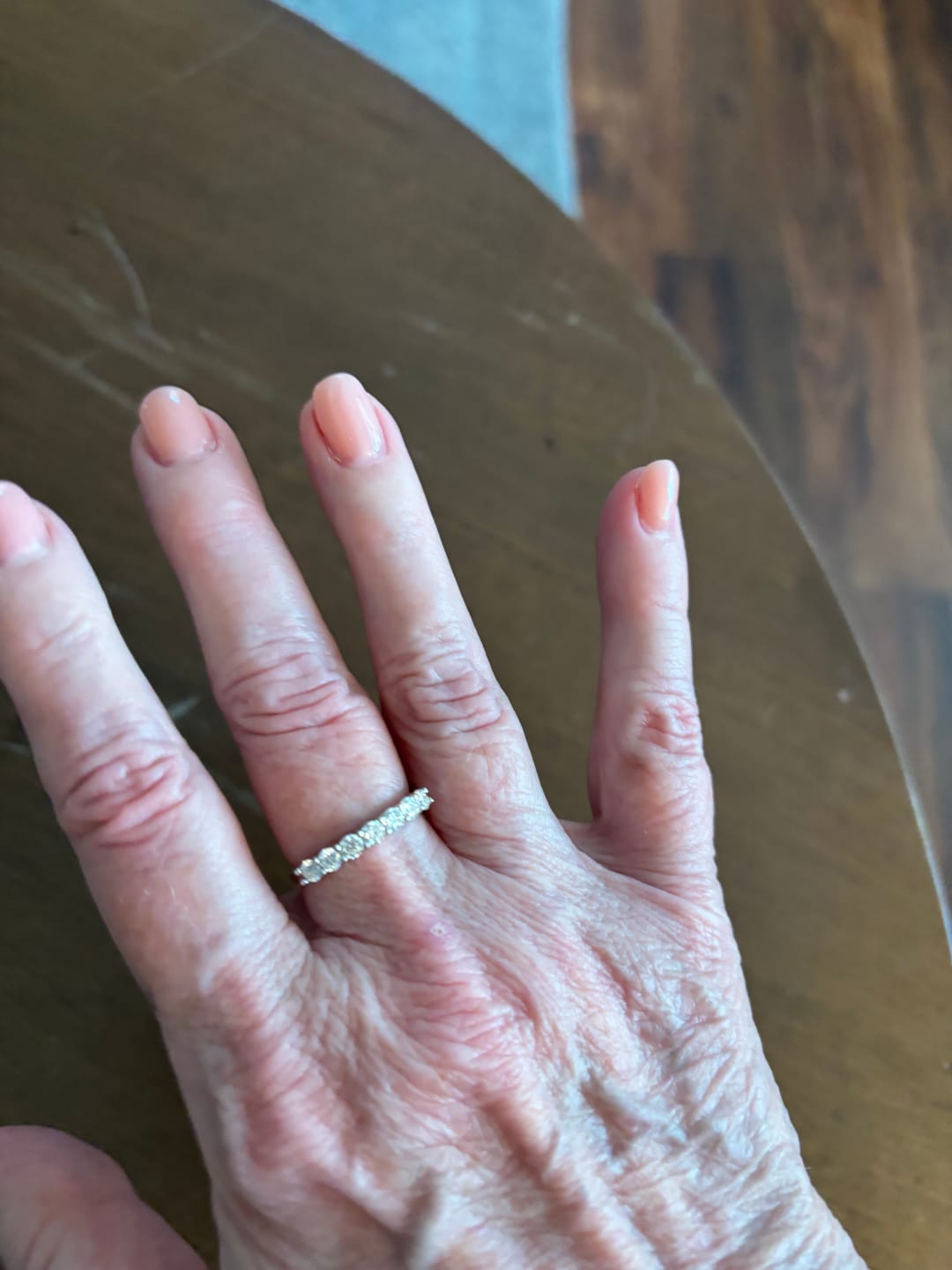 Customer photo review of 3mm Moissanite Half Eternity Ring