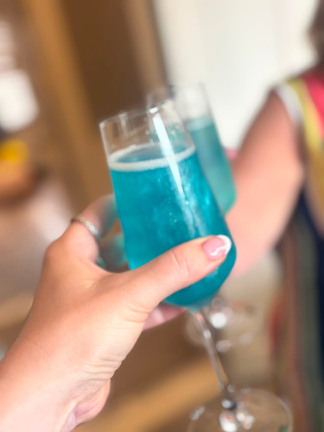 Customer photo review of Blue Edible Drink Shimmer