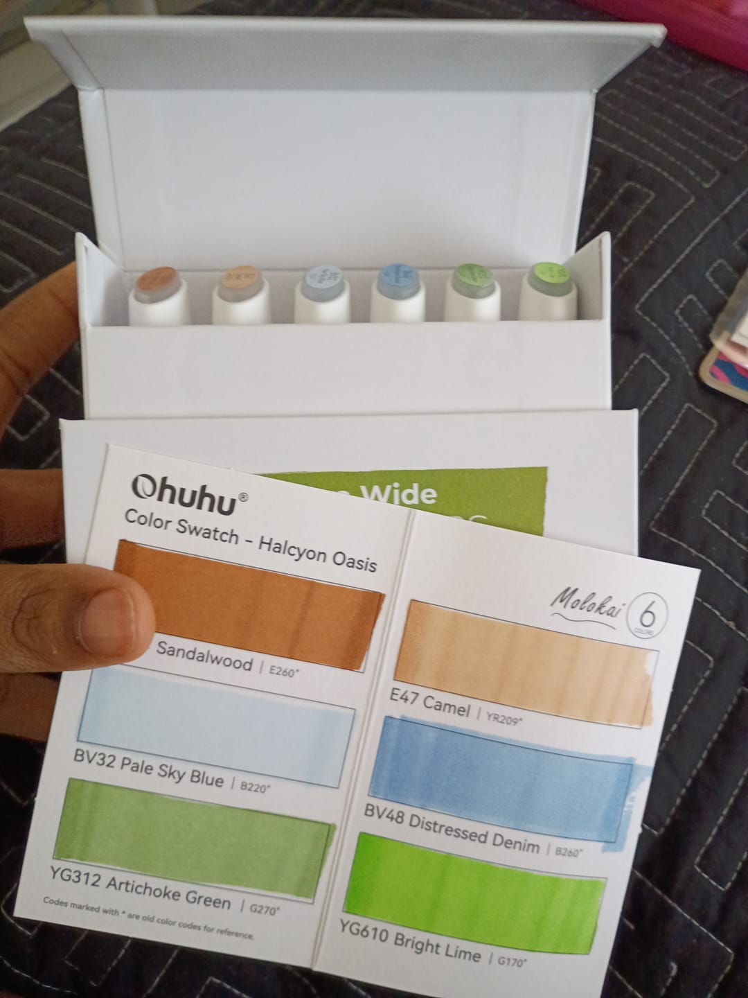 Customer photo review of Ohuhu Molokai Four Tones Extra-wide Tip Alcohol Art Markers