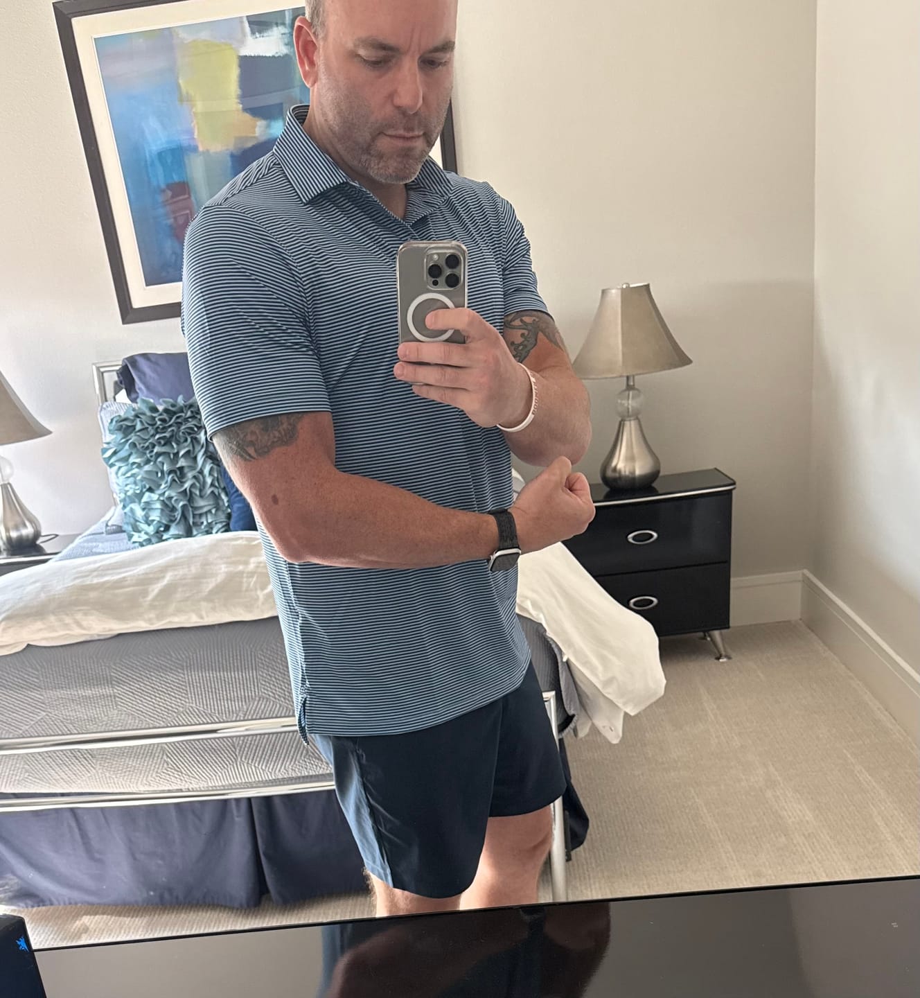 Customer photo review of Coastal Stripe Polo