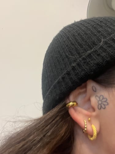 Customer photo review of Pendientes Aros Bolitas