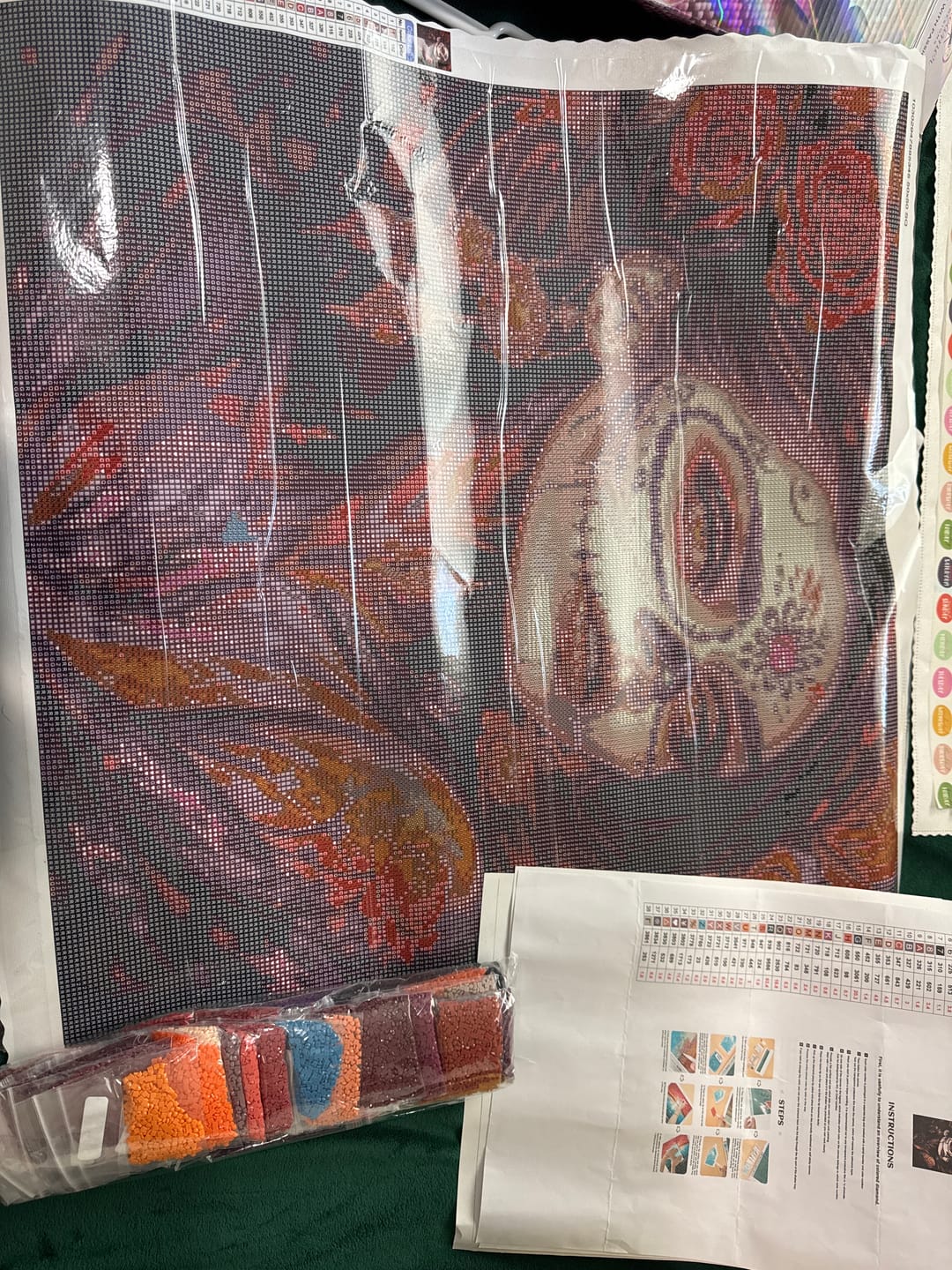 Customer photo review of Sugar Skull Woman, Red Roses (Diamond Painting)