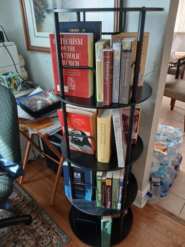 Customer photo review of Flycity 3-5 Tier Rotating Bookshelf With 360° Spinning Display