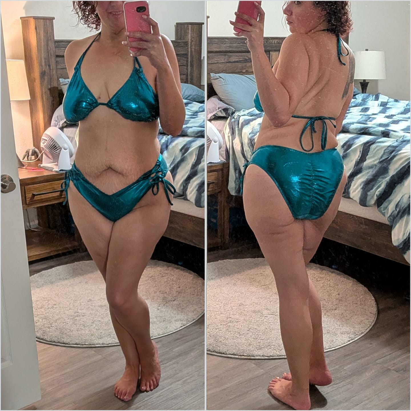 Customer photo review of Jade Glitter Triangle Bikini Top