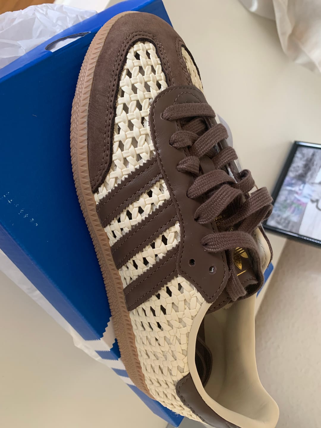 Customer photo review of Adidas Samba OG - Basketweave Cream Earth