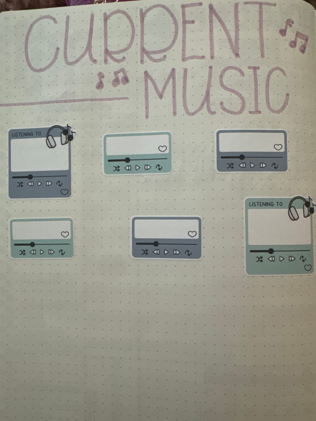 Customer photo review of Listening to Tracker Planner Stickers
