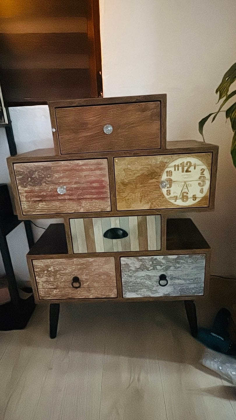Customer photo review of Comoda MEZO KM2, multicolor, PAL/metal, 63x29x85 cm