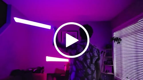 Customer video review of DM I hero double-bladed saber
