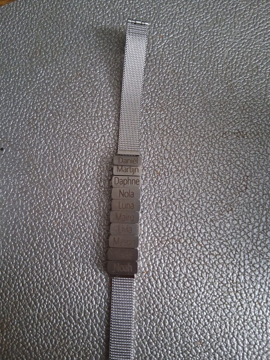 Customer photo review of Mesh charm name silver