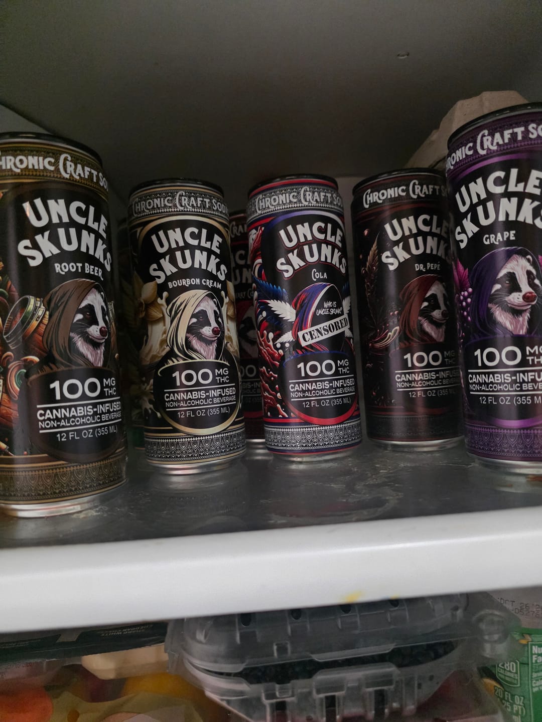 Customer photo review of 8-Flavor Variety Pack | 100 mg | 12oz Chronic Craft Sodas