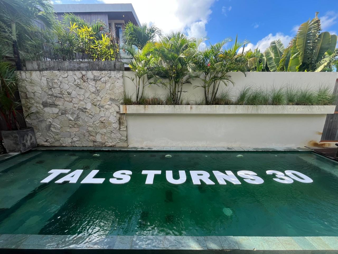 Customer photo review of Floating Letters – Custom Pool Message Setup