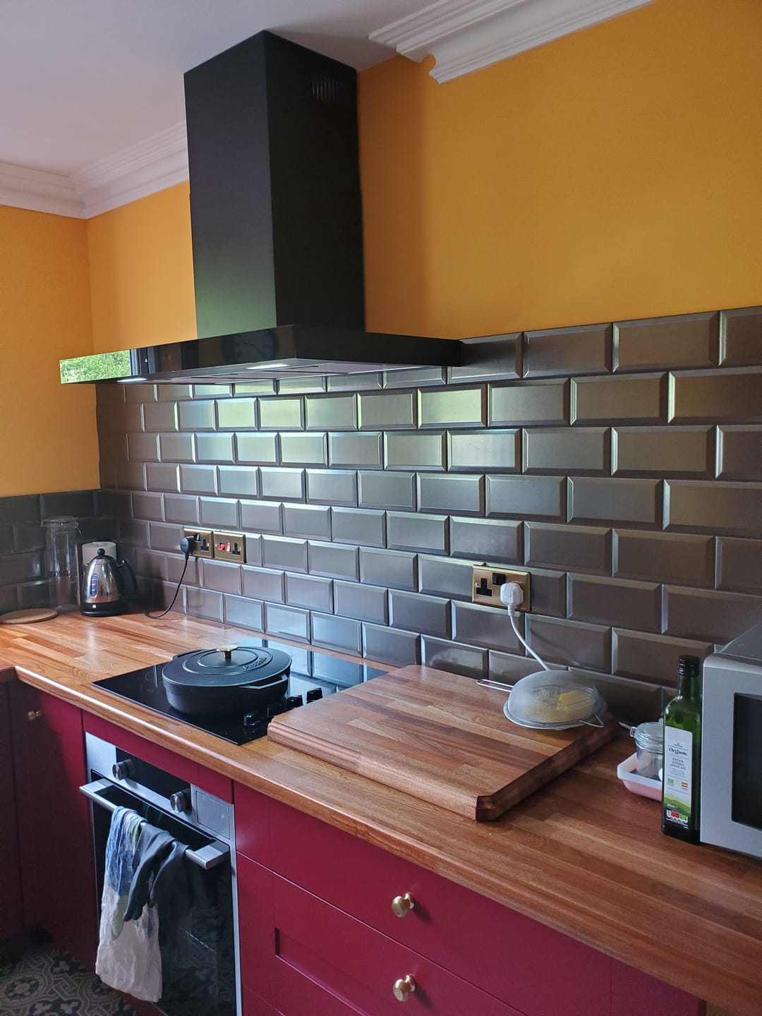 Customer photo review of Prismatic Metallic Bevel Ceramic Gloss Wall Tile 10x20cm