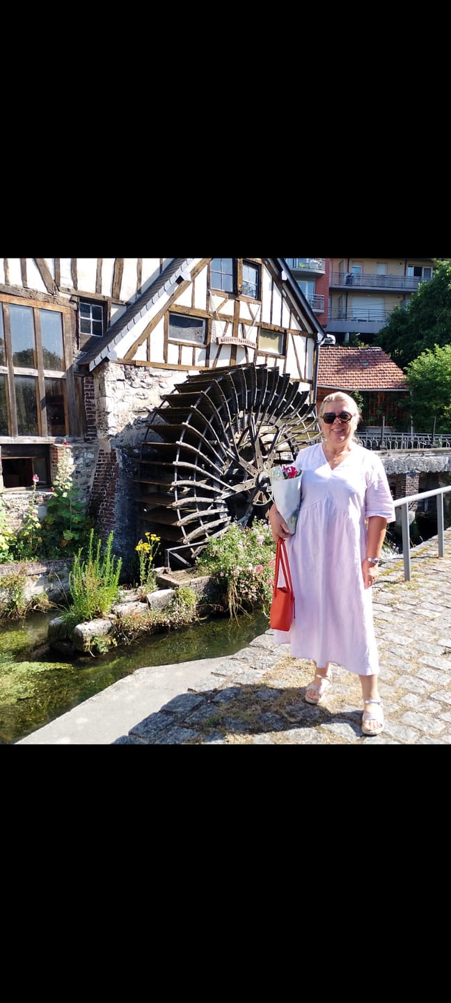 Customer photo review of Robe Edonie - rayure lin/coton terracotta