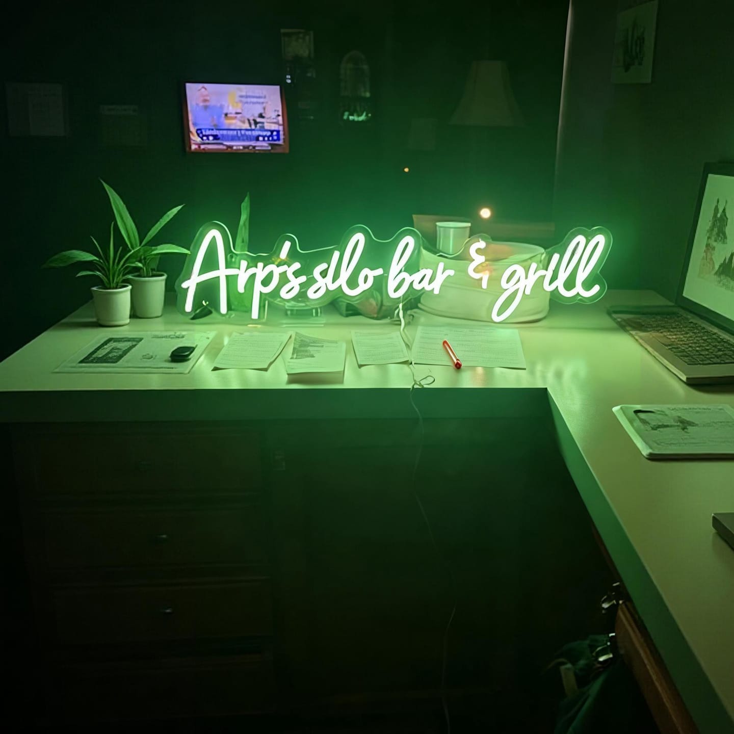 Customer photo review of 0h Baby Shower Sign in Neon