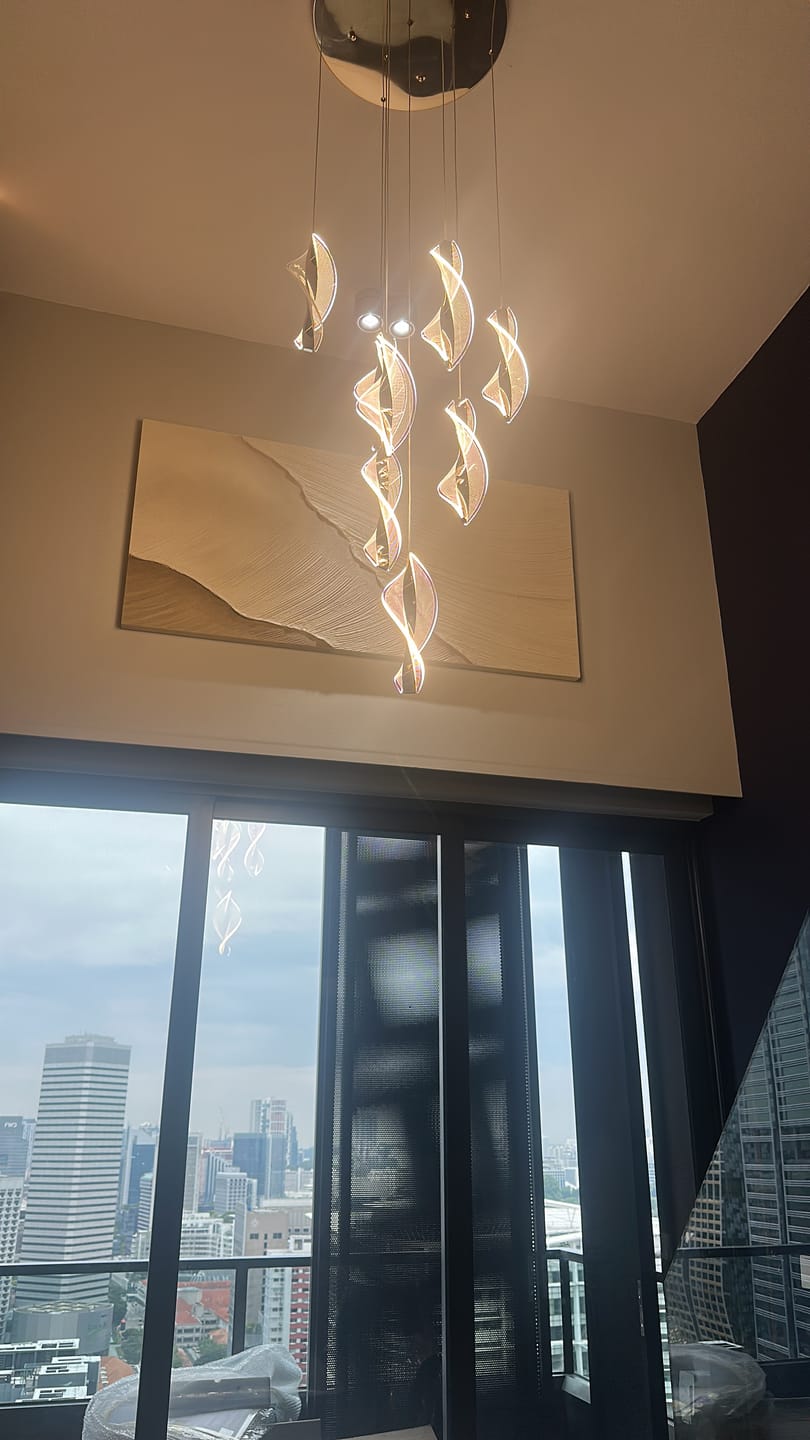 Customer photo review of Minimalist Abstract Wave Wall Art – Soft Crest