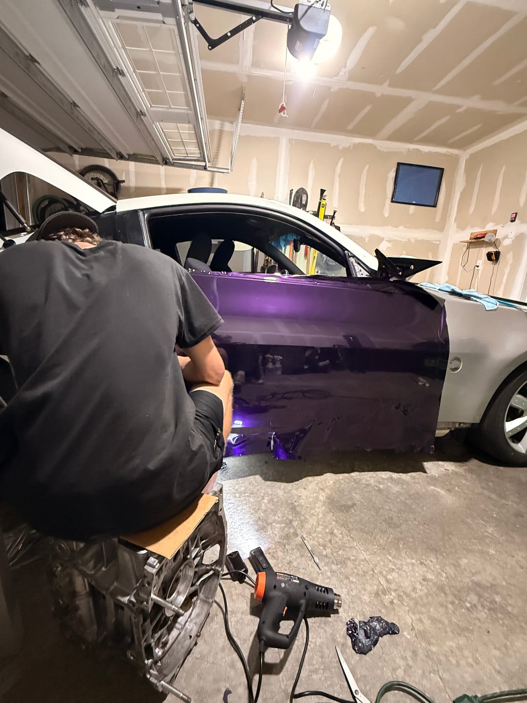 Customer photo review of Glossy Metallic Midnight Purple Vinyl Wrap