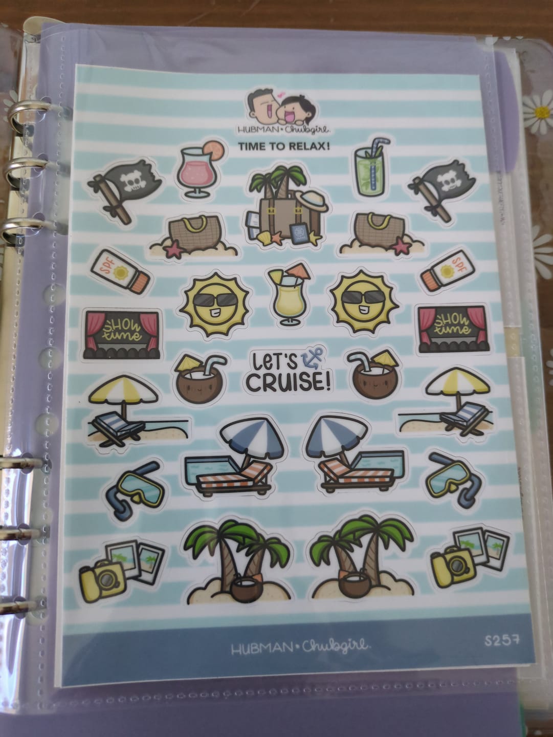 Customer photo review of Time to Relax! Sticker Sheet