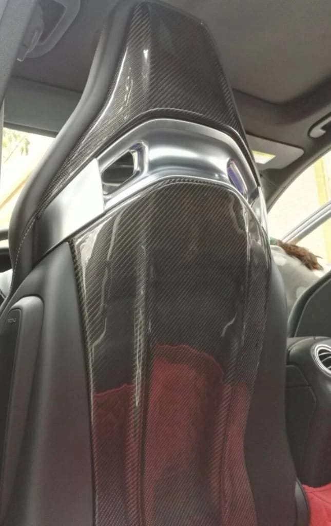 Customer photo review of Mercedes Pre-Preg Carbon Fiber AMG Seat Back Covers for AMG Recaro Seats