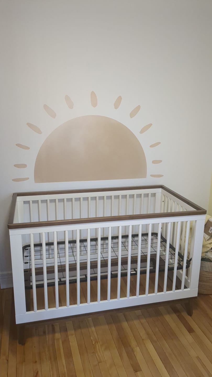 Customer photo review of Large Watercolor Sun Removable Wall Decal