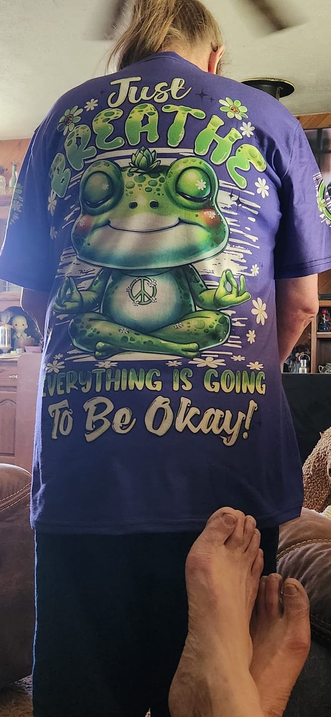 Customer photo review of JUST BREATHE FROG ALL OVER PRINT - TYQY3005252