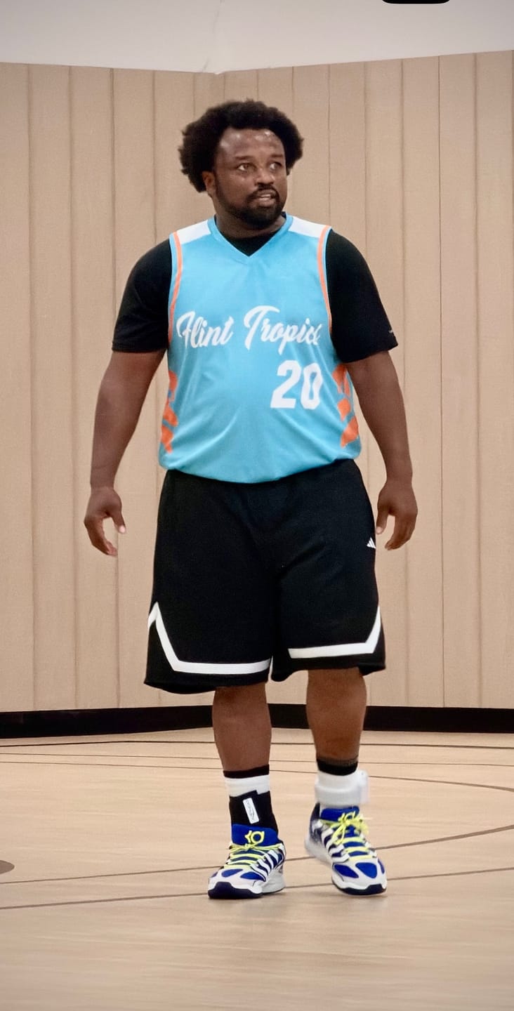 Customer photo review of Custom Aqua White Reversible Double Side Tops Basketball Jersey