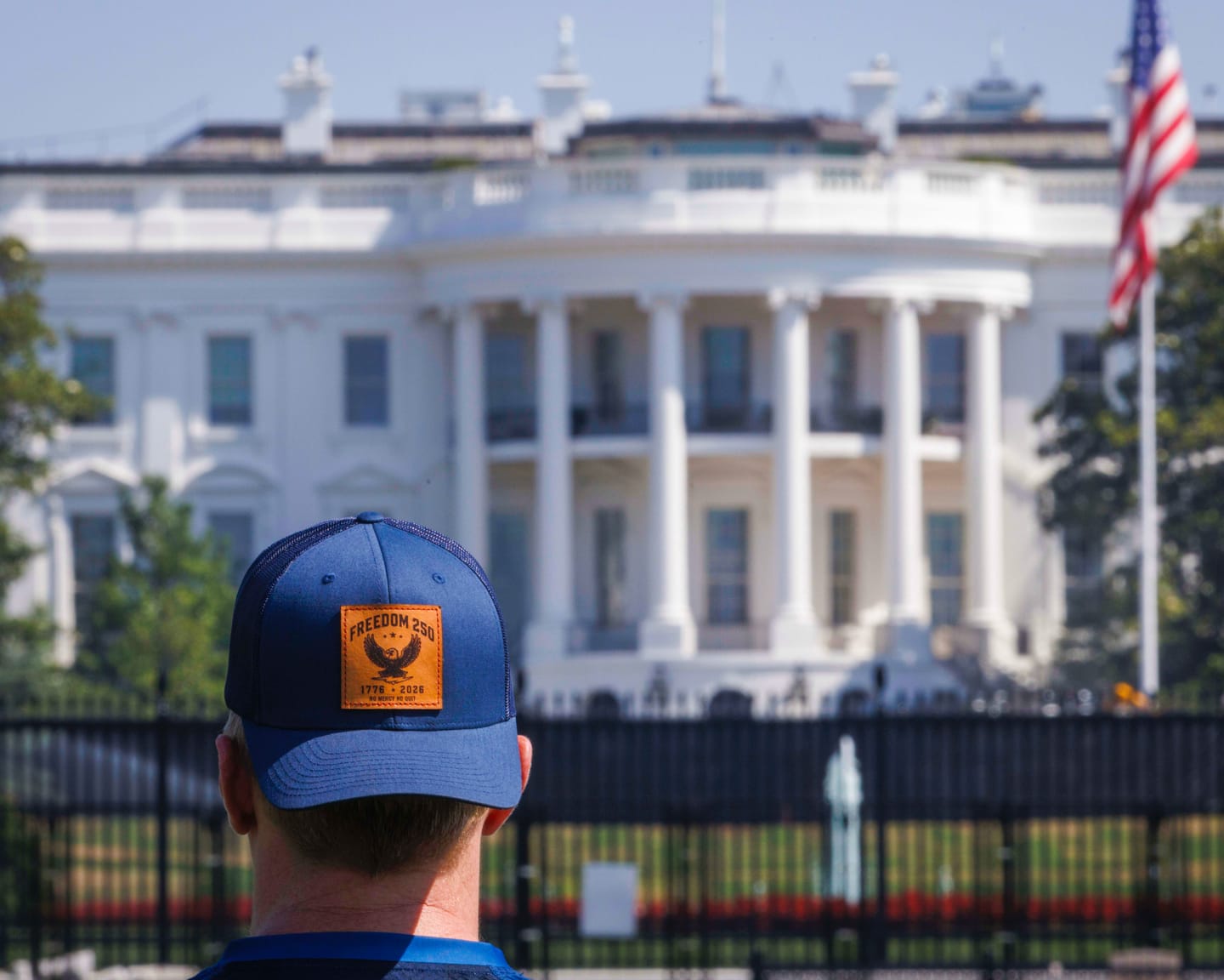 Customer photo review of Freedom 250 Trucker Hat // Navy