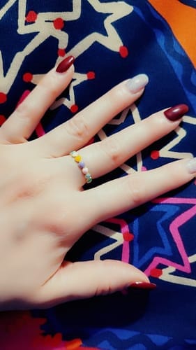 Customer photo review of Anillo Colorful Hearts