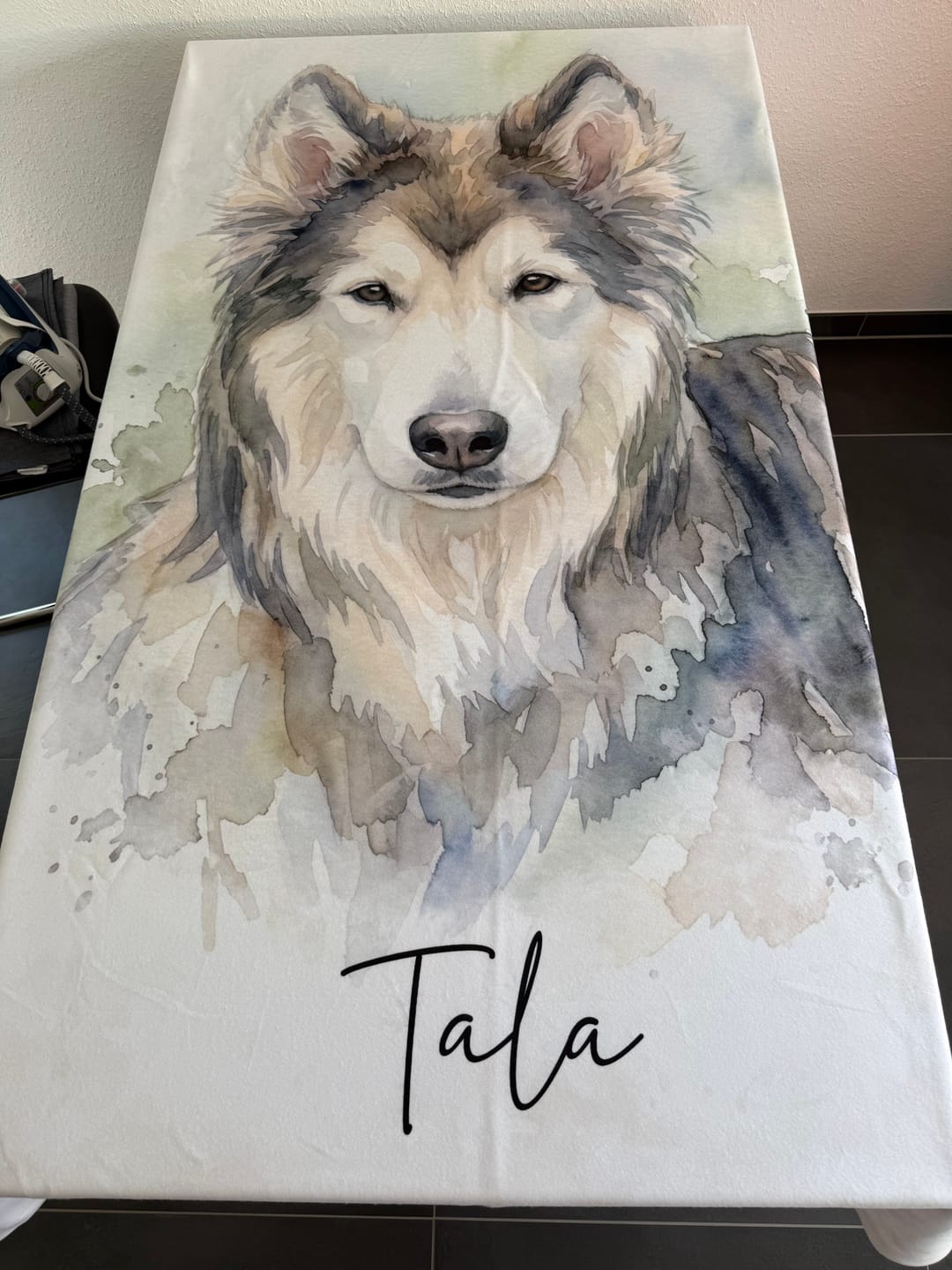 Customer photo review of Personalisierte Decke "Aquarell Haustier"