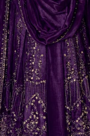 Customer photo review of Purple Crunchy Silk Embroidered Anarkali Gown Set