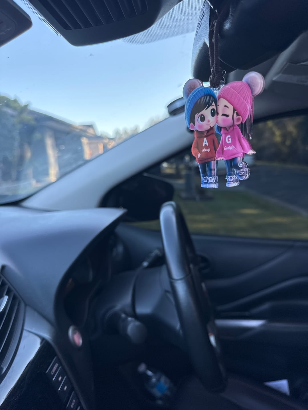 Customer photo review of Cute Cartoon Couple Walking Personalized Ornament