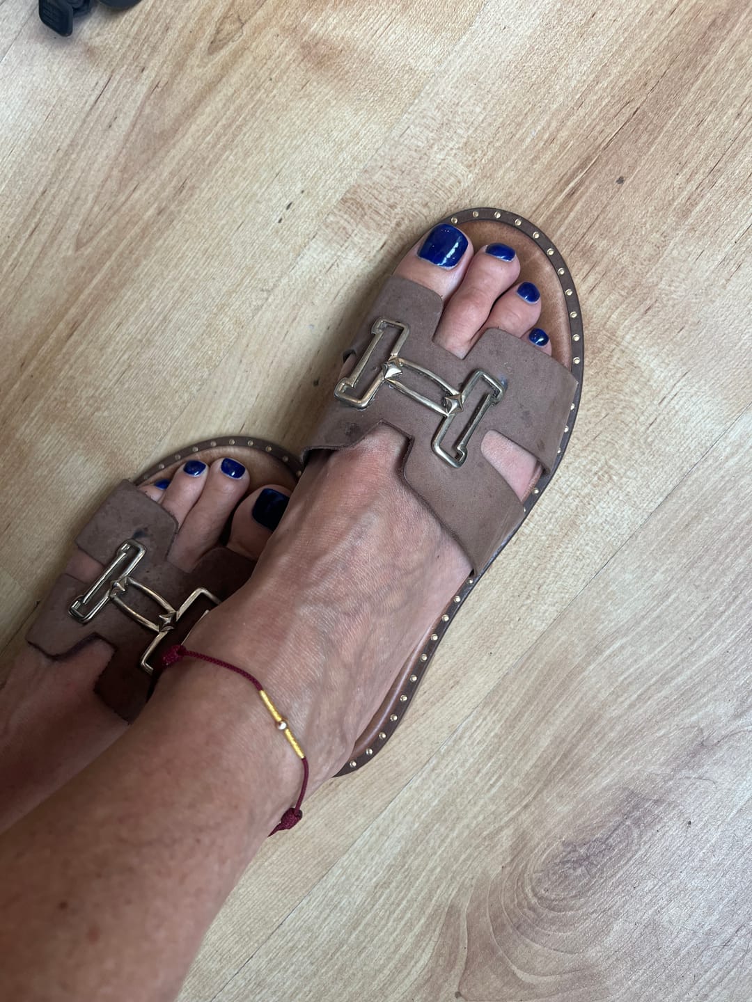 Customer photo review of Buddha Stones 925 Sterling Silver Golden Bead Protection Braided Rope Bracelet Anklet