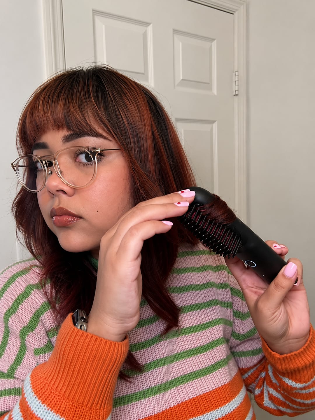 Customer photo review of Brosse Lissante Chauffante Portable