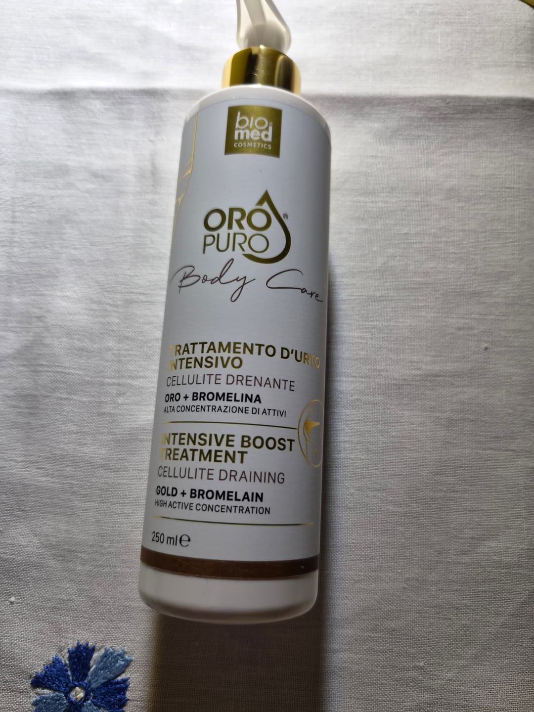 Customer photo review of Trattamento d'urto intensivo - Cellulite Drenante - Oro + Bromelina - 250ml