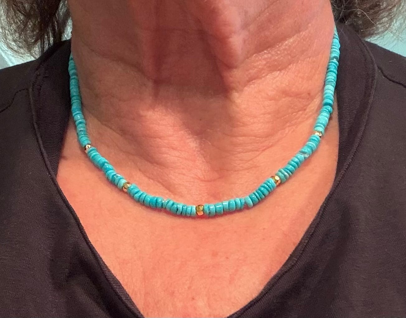 Customer photo review of Nava Zahavi Natural Blue Turquoise Necklace