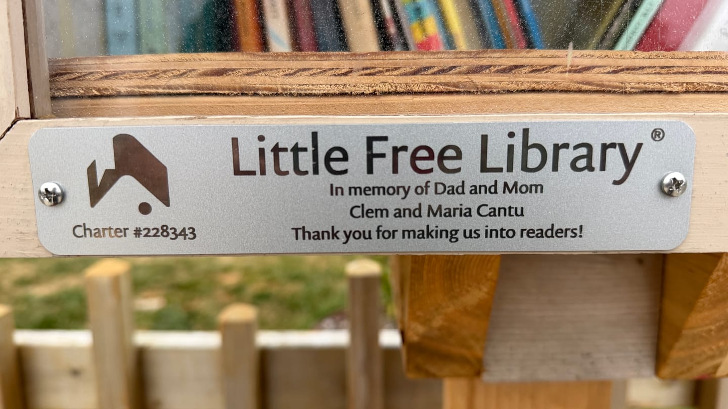 Customer photo review of Little Free Library Custom Charter Sign